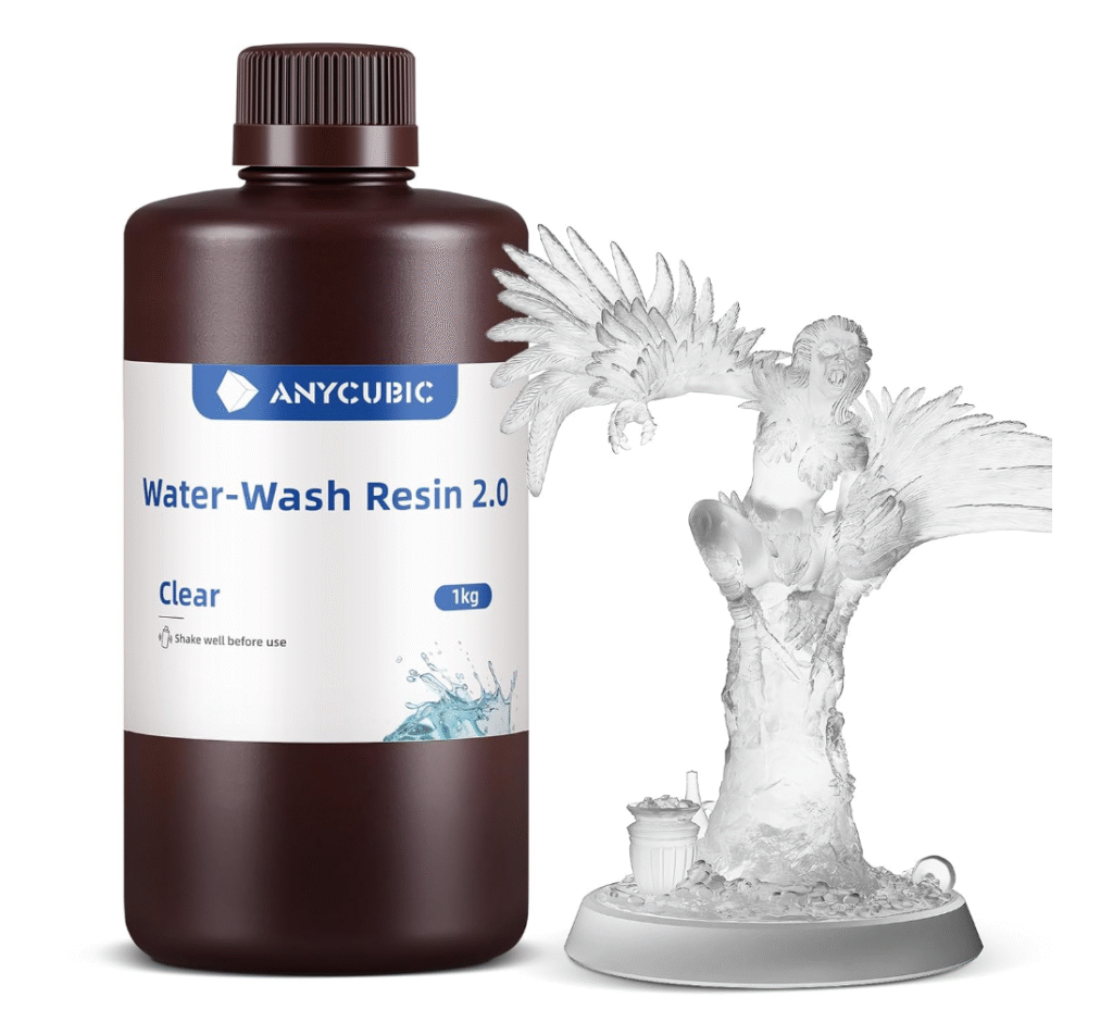 Resina ANYCUBIC Estándar – Lavable en agua – Transparente