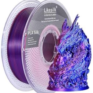 Filamento – LIKESILK– PLA – Bicolor fucsia -azul